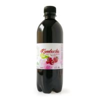 Kombucha black tea with raspberry flavor organic 500 ml   STEVIKOM