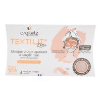 Kaolin pink clay mask textilit 3 pcs ARGILETZ