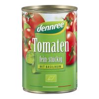 Sliced tomatoes with basil organic 400 g   DENNREE