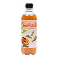 Kombucha white tea with peach flavor organic 500 ml   STEVIKOM